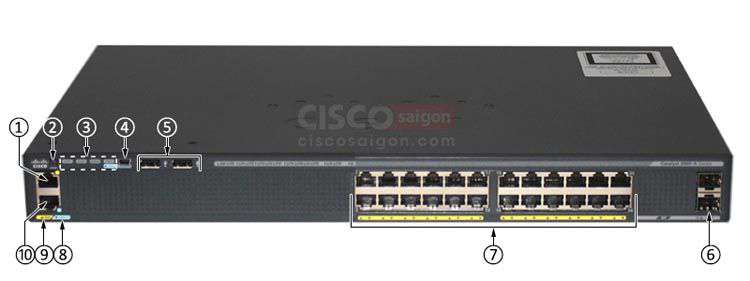 Cisco WS-C2960X-24TS-LL các cổng trước Cisco WS-C2960X-24TS-LL các cổng trước